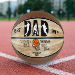 Best Dad Ever Swishes Come True Personalized Basketball<br><div class="desc">Best Dad Ever Personalized Basketball. The design is lettered with "Best Dad Ever .. May all your swishes come true" and the template is ready for you to personalize. The typography is decorated with basketball player silhouettes and a basketball in the net. Designed to stand with the panels horizontal with...</div>
