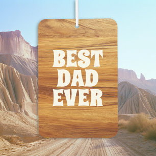 Best Dad Ever Teak Wood Photo Air Freshener