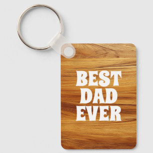 Best Dad Ever Teak Wood Photo Keychain