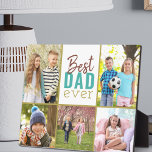 Best Dad Ever Teal 5 Photo Collage Plaque<br><div class="desc">Personalized photo plaque for the best dad ever. The photo template is ready for you to add 5 of your favorite family pictures to this stylish gift for dad. Your photos are displayed in a grid style photo collage with 2x portrait and 3x square instagram format. Your images frame the...</div>