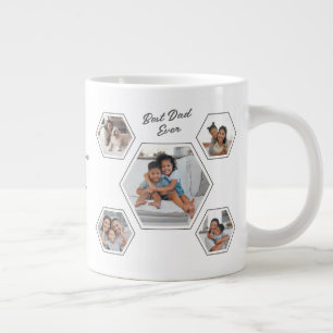 Best Dad Ever Ten‑Photo Personalized Names Custom  Large Coffee Mug