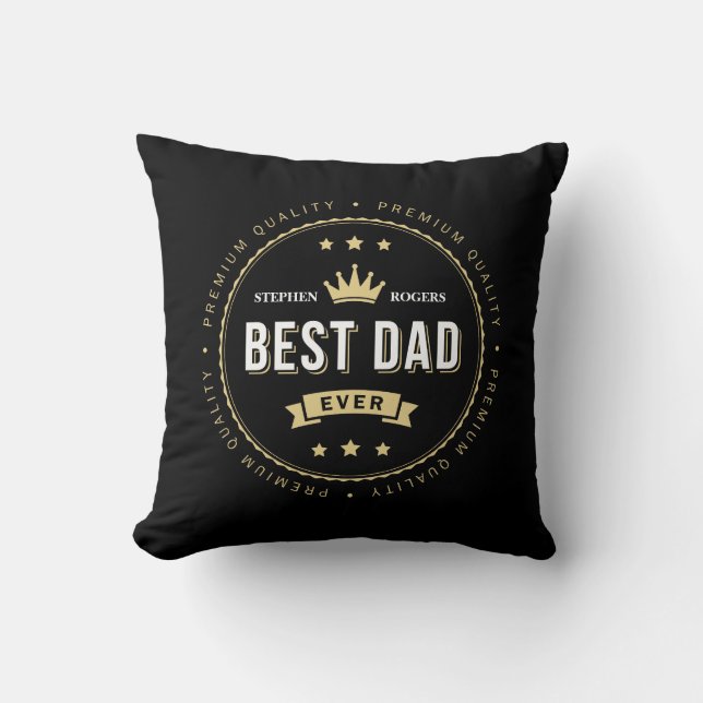 Best Dad Ever Throw Pillow (Front)