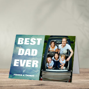 Best Dad Ever Trendy Watercolor Father's Day Card