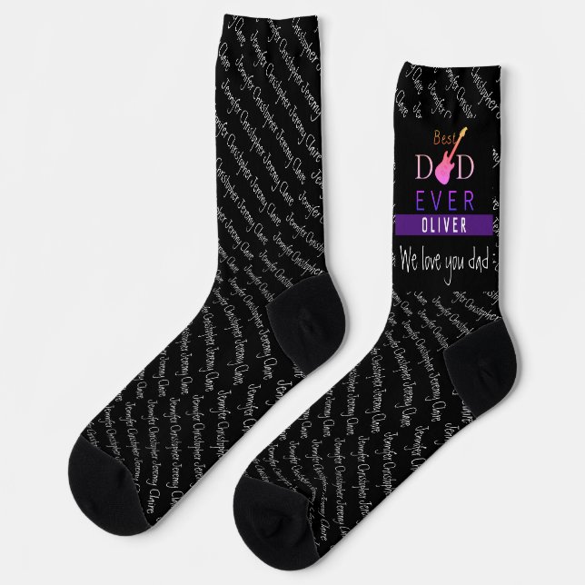 Best Dad Ever Typography Cool Modern Fathers Day Socks (Left)