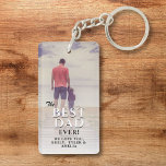 Best Dad Ever Typography Father`s Day Full Photo Keychain<br><div class="desc">Best Dad Ever Typography Father`s Day Full Photo keychain. The design has modern typography in black and white colours. Personalize with your names and add your photo. Great gift for a dad or a grandpa for Father`s Day,  birthday or Christmas.</div>