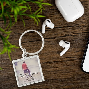 Best Dad Ever Typography Father`s Day Full Photo Keychain