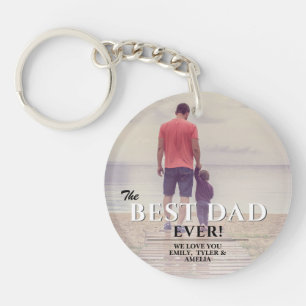 Best Dad Ever Typography Father`s Day Photo Keychain