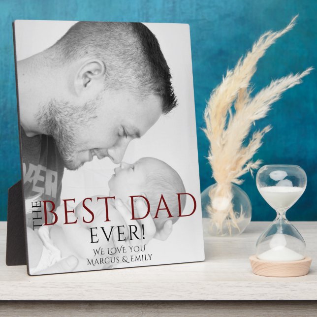 Best Dad Ever Typography Full Photo Plaque (Side)