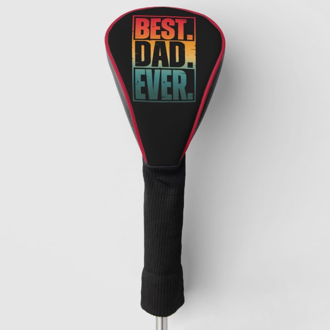 BEST DAD EVER TYPOGRAPHY   GOLF HEAD COVER (Front)