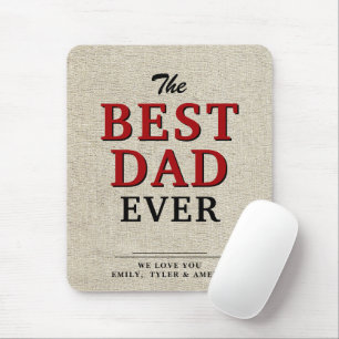 Best Dad Ever Typography Rustic Father`s Day Mouse Pad