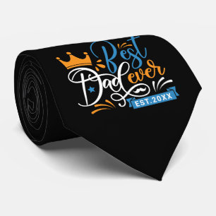 Best Dad Ever Typography Tie