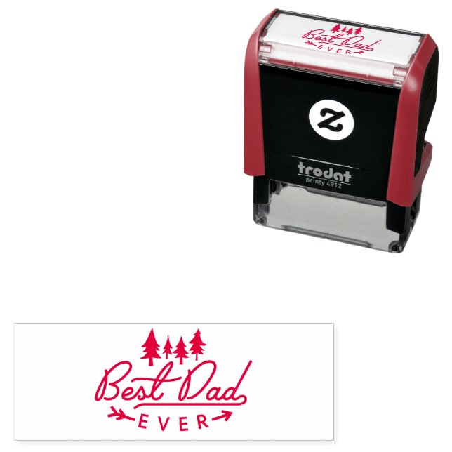 Best Dad Ever Typography with Trees Self-inking Stamp (In Situ)