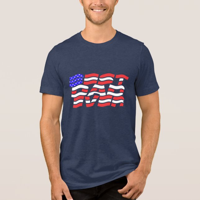 Best dad ever U.S. flag Tri-Blend Shirt (Front)