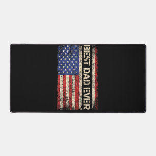 Best Dad Ever US American Flag Gifts for Father's  Desk Mat