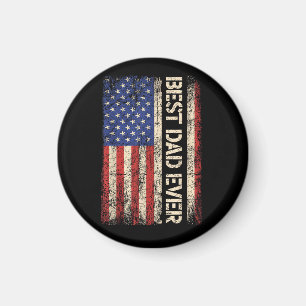Best Dad Ever US American Flag Gifts for Father's Magnet