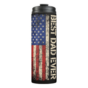 Best Dad Ever US American Flag Gifts for Father's Thermal Tumbler