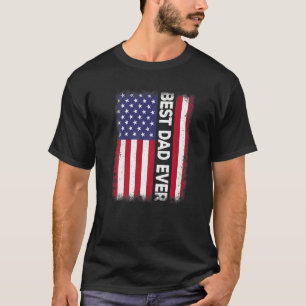 Best Dad Ever Us American Flag Vintage Father Pap T-Shirt
