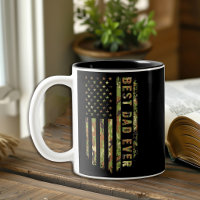 Best Dad Ever US Patriot Camouflage American Flag