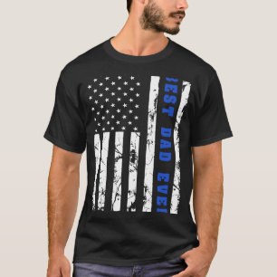 Best Dad Ever US Vintage Flag Patriotic Parents Fa T-Shirt