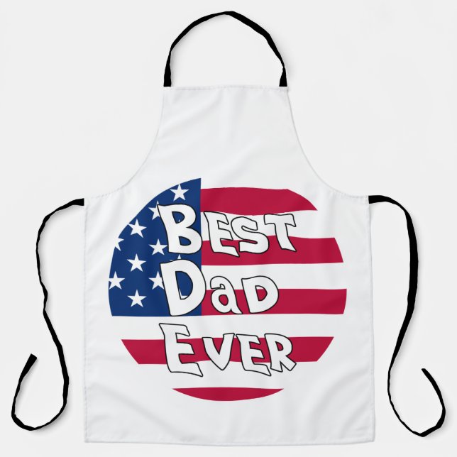 Best Dad Ever USA Flag Apron (Front)