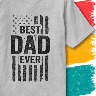 Best Dad Ever Vintage American Flag Patriotic Flag T-Shirt