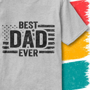 Best Dad Ever Vintage American Flag Patriotic Flag T-Shirt