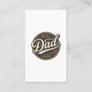 Best Dad Ever Vintage Badge T-Shirt Design_1 Business Card