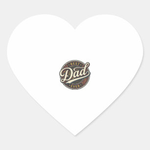 Best Dad Ever Vintage Badge T-Shirt Design_1 Heart Sticker