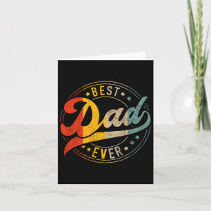 Best Dad Ever Vintage Colours Retro Fathers Day Bi Card