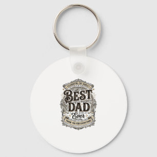 Best Dad Ever Vintage Engraving T-Shirt Design_1 Keychain