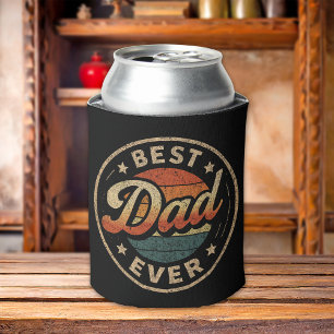 Best Dad Ever – Vintage Typography Father’s Day  Can Cooler
