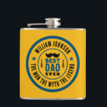 Best Dad Ever Vintage Western Country Father's Day Hip Flask<br><div class="desc">Personalized gifts for dad on Father's Day. Text and wording are editable to fit your occasion. Text colour,  background colour,  stars colour and circle colour are editable using the design tool. Perfect present for father,  grandpa or husband.</div>