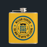 Best Dad Ever Vintage Western Country Father's Day Hip Flask<br><div class="desc">Personalized gifts for dad on Father's Day. Text and wording are editable to fit your occasion. Text colour,  background colour,  stars colour and circle colour are editable using the design tool. Perfect present for father,  grandpa or husband.</div>