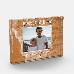 Best Dad Ever water beach sand surf photo template Block