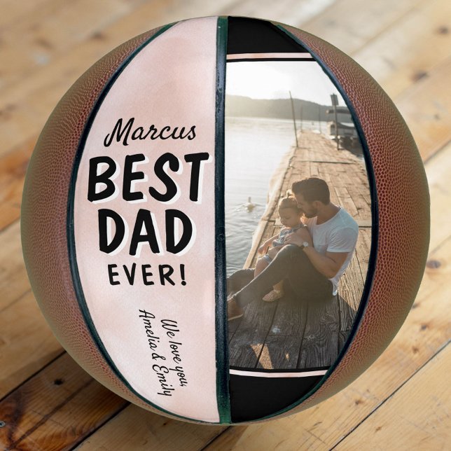 Best Dad Ever Watercolor Father`s Day Photo Basketball (Creator Uploaded)