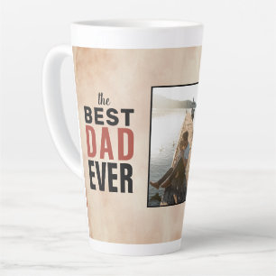 Best Dad Ever Watercolor Father`s Day Photo Latte Mug