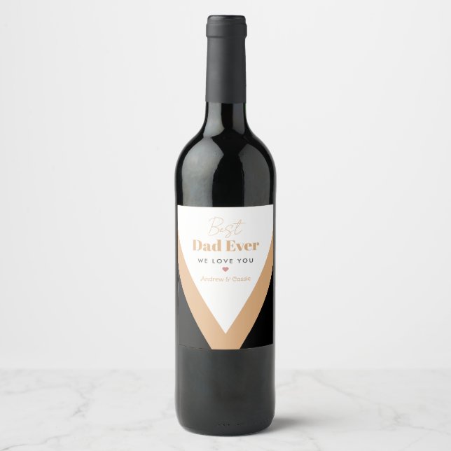 Best dad ever wine label (Front)