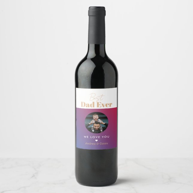 Best dad ever wine label (Front)