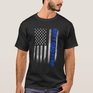 Best Dad Ever With US American Flag For Father s D T-Shirt