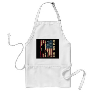 Best Dad Ever With Us American Flag Vintage For Fa Standard Apron