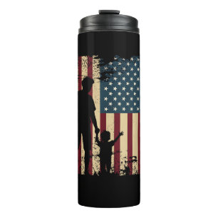 Best Dad Ever With Us American Flag Vintage For Fa Thermal Tumbler