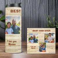 Best Dad Ever Wood 3 Photo Collage Father