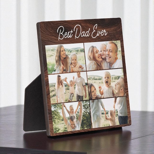 Best Dad Ever Wood Father's Day 6 Photo Collage  Plaque (Creator Uploaded)