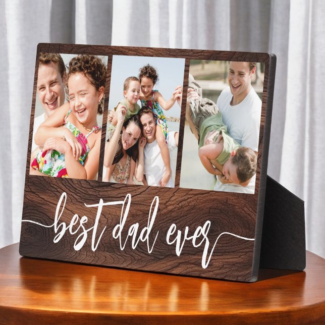 Best Dad Ever Wood Father's Day Photo Collage Plaque (Creator Uploaded)