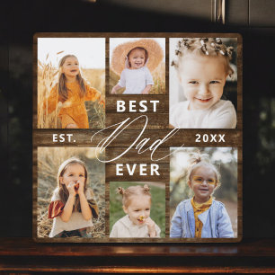 Best Dad Ever - Wood Father's Day Photo Collage Plaque