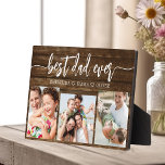 Best Dad Ever Wood - Father's Day Photo Collage Plaque<br><div class="desc">Celebrate your dad with the "Best Dad Ever" Father's Day Photo Collage Plaque, a heartfelt tribute to the man who means the world to you. This beautifully crafted plaque features a high-quality, customizable photo collage, allowing you to showcase cherished memories and special moments. The collage is elegantly arranged around the...</div>