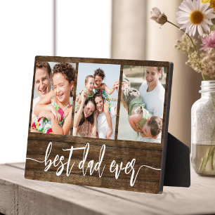 Best Dad Ever Wood Father's Day Photo Collage Plaque