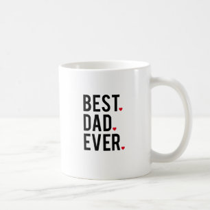 best dad ever, word art, text design, red hearts coffee mug