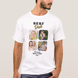 Best Dad Father 4 Family Photo T-Shirt