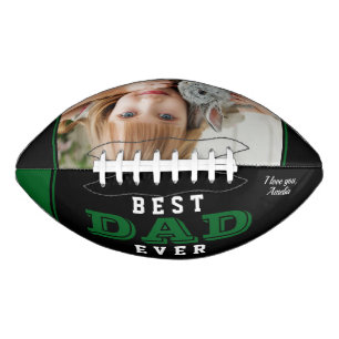 Best Dad Father Green Black Photo Keepsake Football